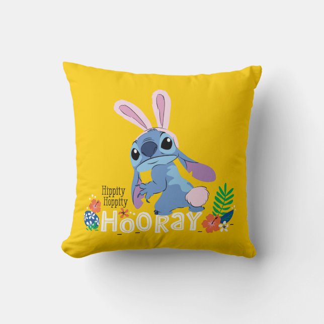 Easter Stitch | Hippity Hoppity Hooray Throw Pillow (Front)