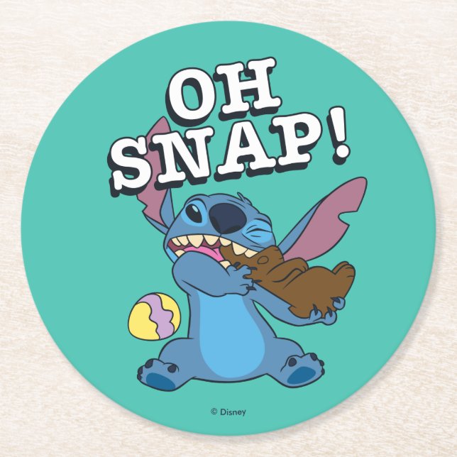 Easter Stitch | Oh Snap! Round Paper Coaster (Front)