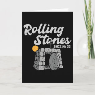Easter Stone Was Rolled Away Risen Religious Men W Card