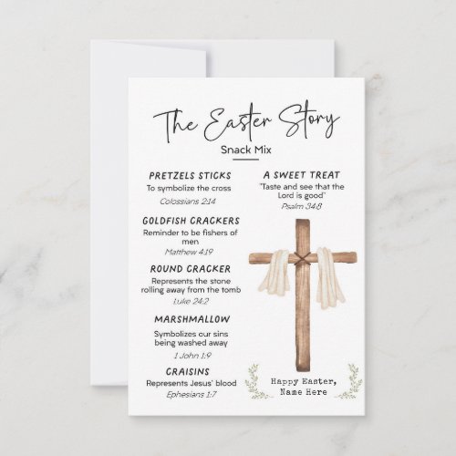 Easter Story Snack Mix Gift Religious Easter Tag 