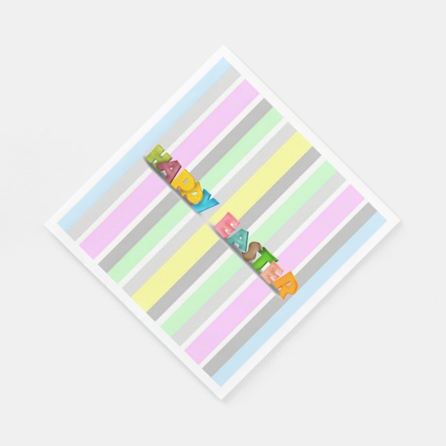 Easter Stripes Paper Napkins (Corner)