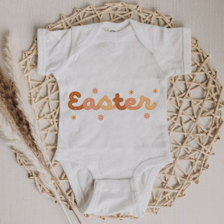 Easter style, warm colors in Brown. Baby Bodysuit