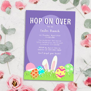 Easter Sunday Brunch Bunny Rabbit Invitation