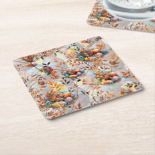 Easter Sunday Celebrations Square Paper Coaster (Angled)