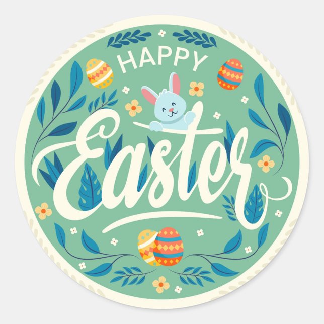 Easter Sunday Classic Round Stickers (Festive Holiday Easter Stickers for Gifts!)