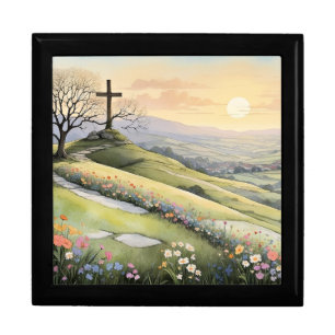 Easter sunrise art illustration gift box