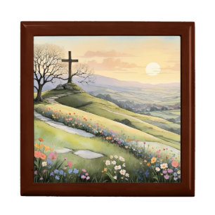 Easter sunrise art illustration gift box