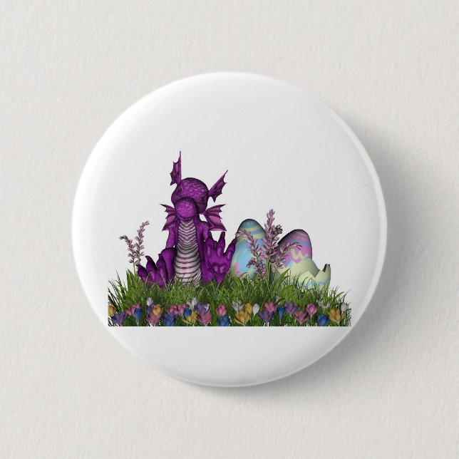 Easter Surprise Baby Dragon Button (Front)