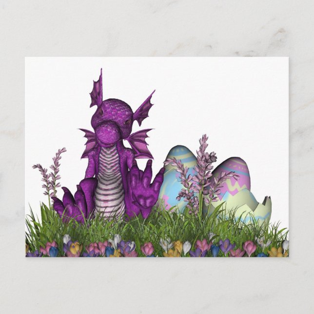 Easter Surprise Baby Dragon Holiday Postcard (Front)