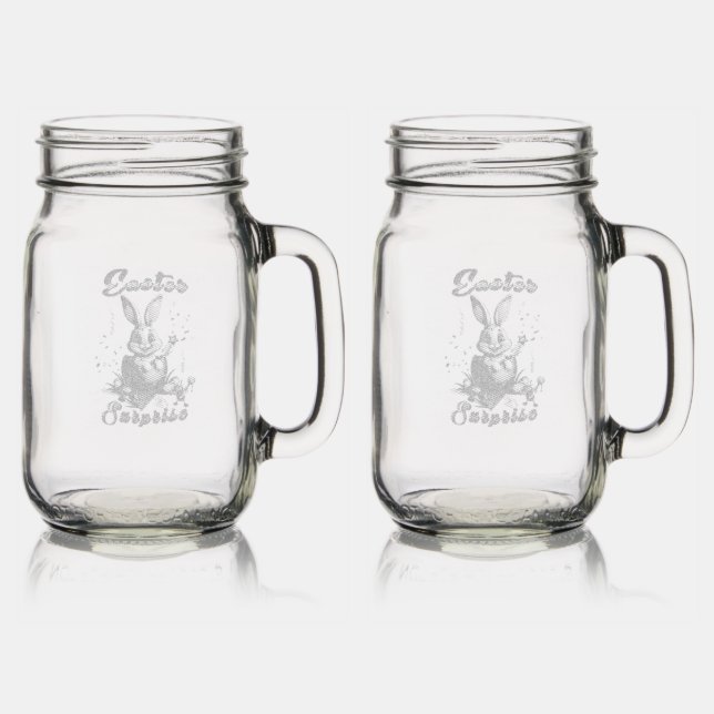 Easter Surprise Mason Jar W/ Handle (Glassware)
