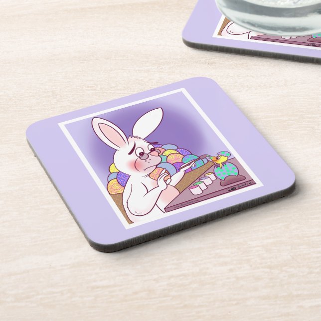 Easter Surprise Plastic Coaster (Left Side)