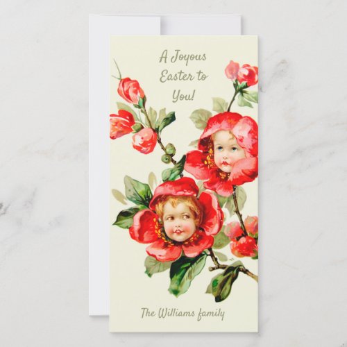 Easter Sweet girls flowers CC1214 Floral fantasy Holiday Card
