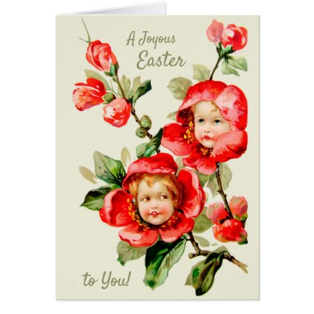 Easter Sweet girls in flowers Floral fantasy Card
