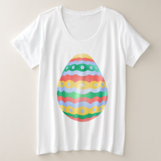 Easter T-Shirt Women's Easter Egg Plus Size Shirt