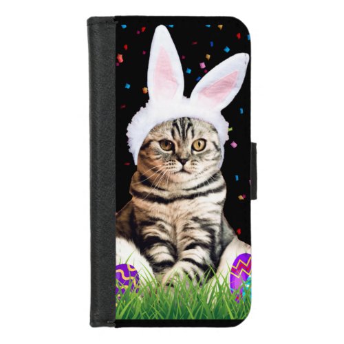 Easter Tabby Cat iPhone 87 Wallet Case