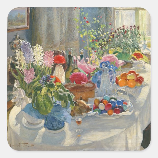 Easter Table Square Sticker (Front)