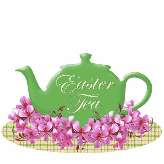 Easter Tea Green Teapot Statuette (Front)