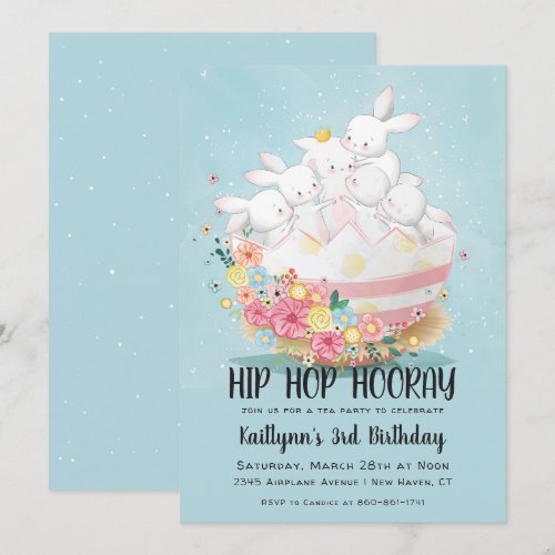 Easter Tea Party Birthday Invitation