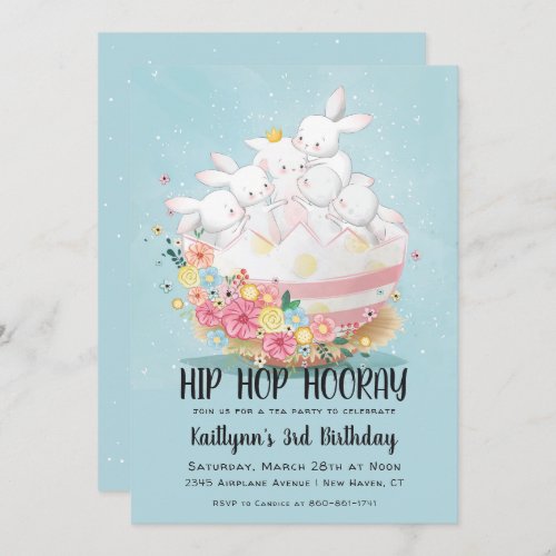 Easter Tea Party Birthday Invitation