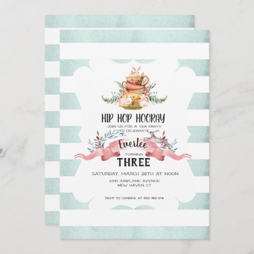 Easter Tea Party Birthday Invitation