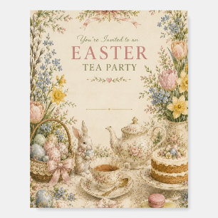 Easter Tea Party , Vintage Floral Celebration Foam Board