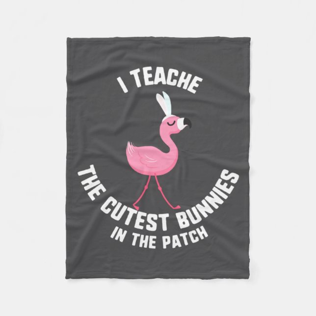 Easter Teach Cutest Bunnies Patch Illustration Fleece Blanket (Front)