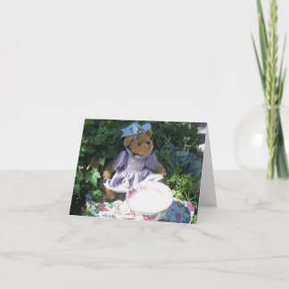 Easter Teddy Bear Tea Set Note Greeting Card Photo