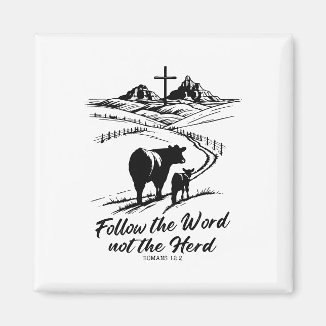Easter Tee Follow The Word Not The Herd Romans 122 Magnet (Front)