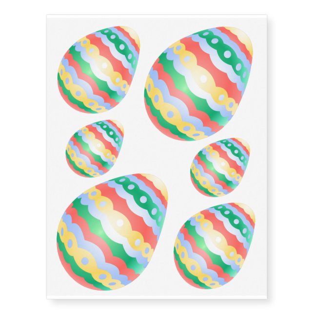 Easter Temporary Tattoo Cute Easter Egg Tattoo Art (Front)