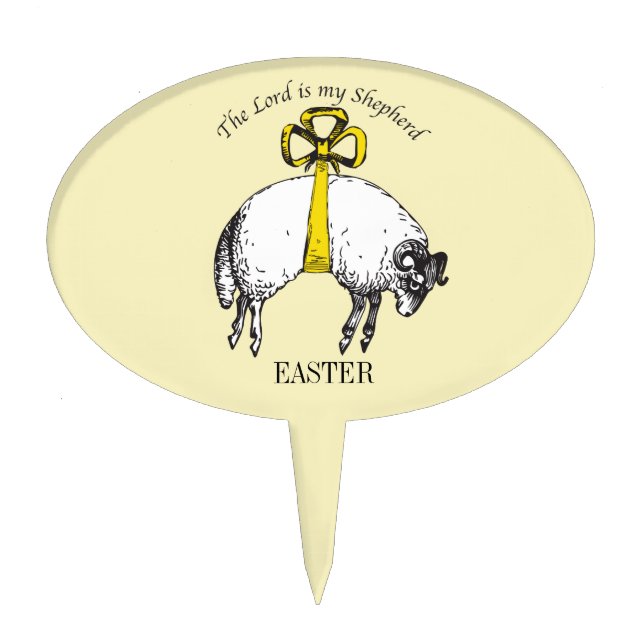Easter The LORD is my shepherd Psalm 23 Cake Topper (Front)