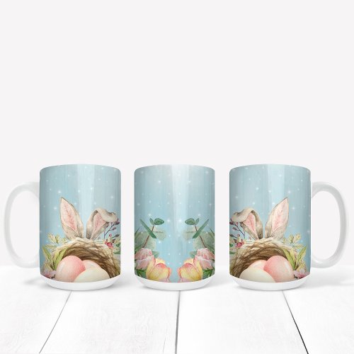 Easter Theme Bunny Ears Easter Eggs Coffee Mug