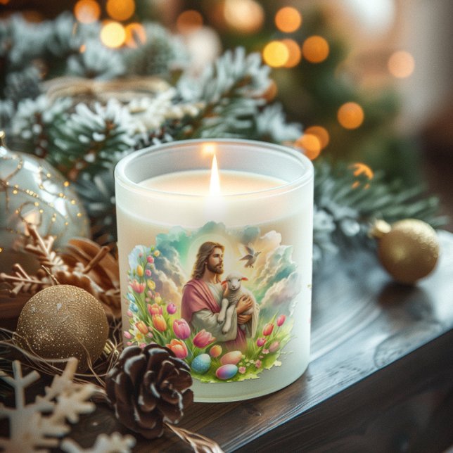 Easter Theme Jesus with a Lam Easter Eggs Scented Candle (Creator Uploaded)