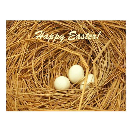 Easter Theme with Three Eggs Postcard