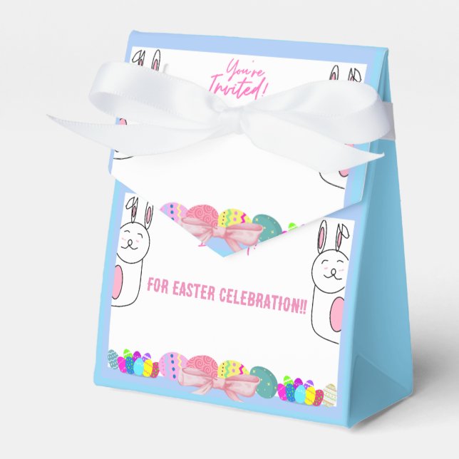 Easter Themed Favor Boxes - Blue (Front Side)