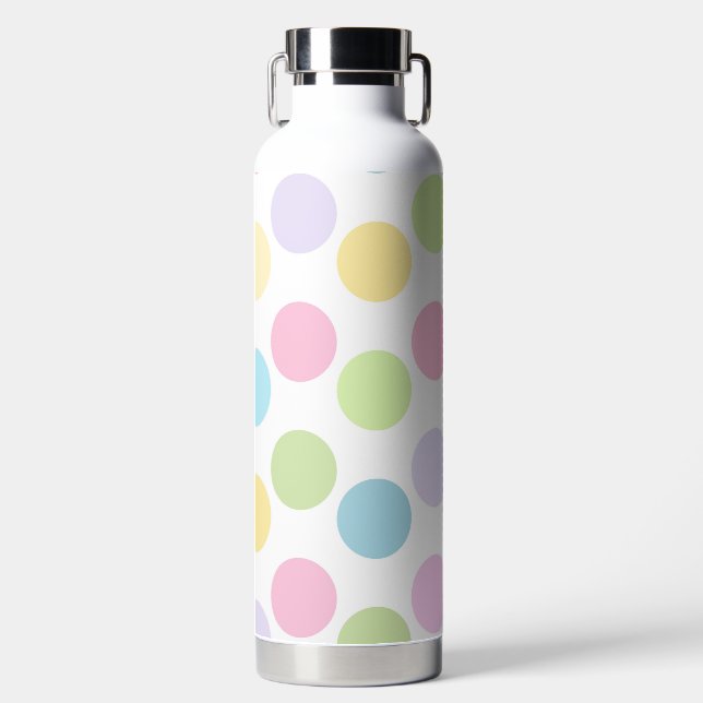 EASTER THEMED PASTEL COLORED CIRCLES WATER BOTTLE (Front)