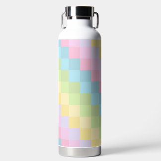 EASTER THEMED PASTEL COLORED SQUARES WATER BOTTLE