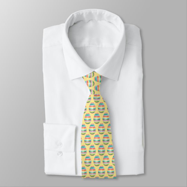 Easter Tie Easter Egg Art Necktie Easter Gifts (Tied)