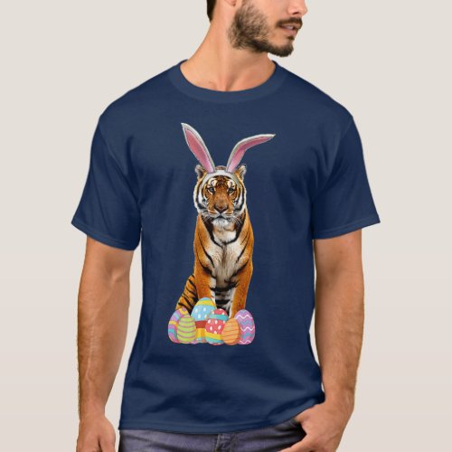 Easter  Tiger Funny Bunny Ears  Eggs Tiger Gift T_Shirt