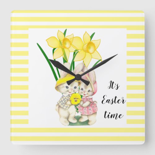 Easter Time Daffodil Flower Acrylic Wall Clock