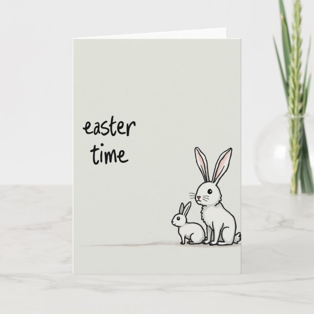Easter Time Rabbit Art Card (Front)