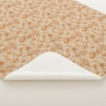 Easter Toile de Jouy Eggs and Tulips Pattern Sherpa Blanket