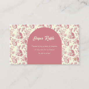 Easter Toile Floral Baby Girl  Diaper Ruffle Enclosure Card