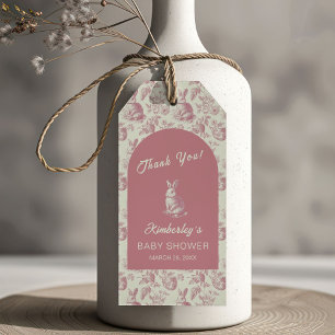 Easter Toile Floral Girl Baby Shower Thank You Gift Tags