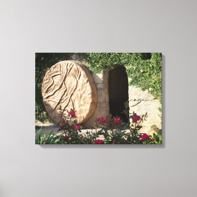Easter Tomb of Jesus Risen Saviour Wrapped Canvas Print (Front)