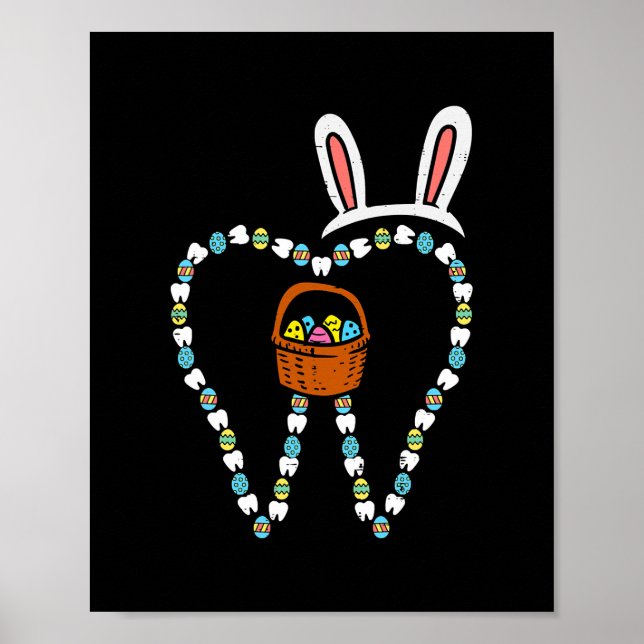 Easter Tooth Bunny Ears Cute Teeth Dentist Dental Poster (Front)