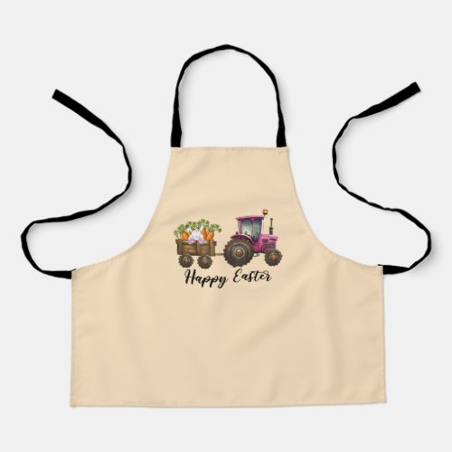 Easter Tractor Rabbit Carrots Cute Apron