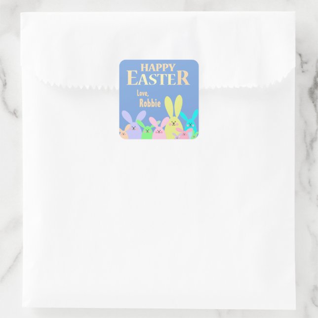 Easter Treat Bag Personalized Square Sticker (Bag)