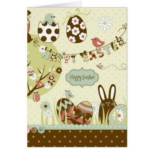 Easter tree and a Clothesline with Letters Cards (Front)
