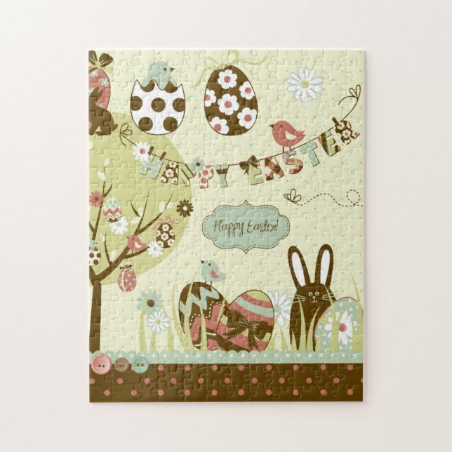 Easter tree and a Clothesline with Letters Jigsaw Puzzle (Vertical)