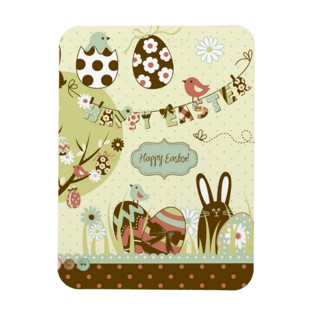 Easter tree and a Clothesline with Letters Magnet (Vertical)